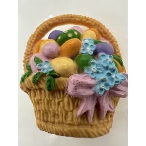 Vintage Hallmark Easter Basket Pin Cottage Grandma 80s Vtg Egg